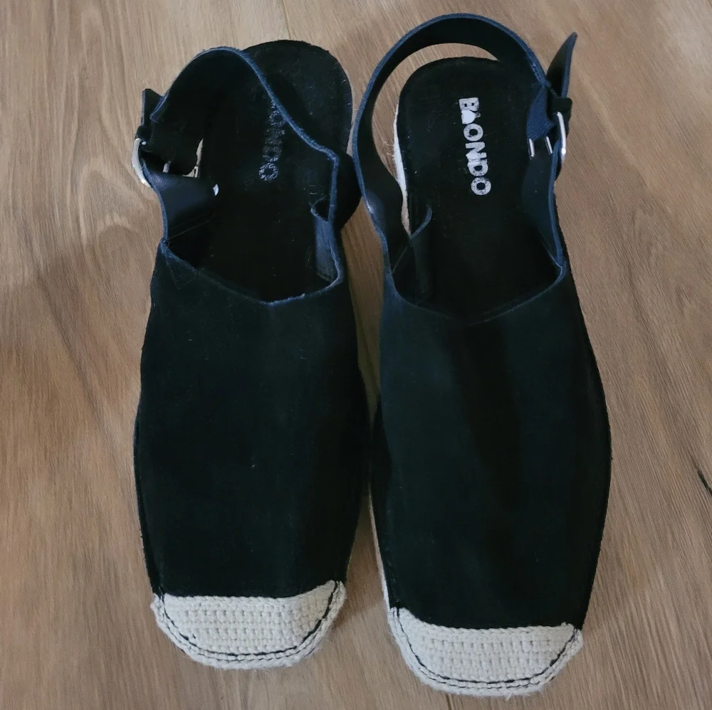 Blondo Hiliani Black‎ Espadrille Slingback Flats NWOT
